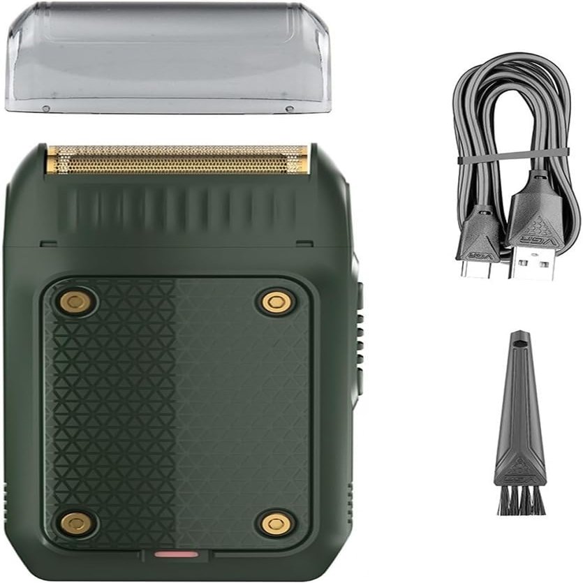 LEONYS Electric Shavers for Bald Men, Professional Men's Razor Electric Shaver Mini Beard Trimmer Shaving Machine Foil Blade Trimmer USB Rechargeable (Color : Green)