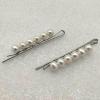 2 inches 6-7mm Natural White Round Pearl White Gold Filled Hair Clip view 1