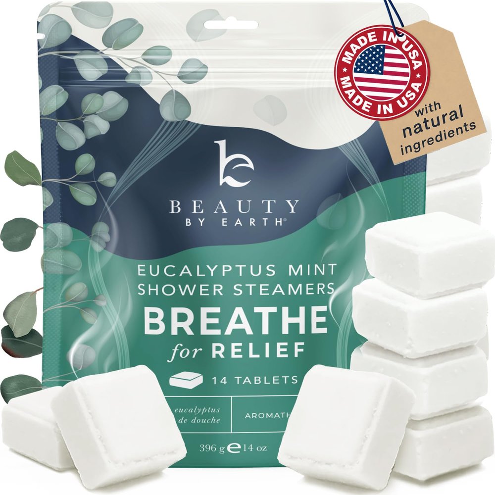 Shower Steamers Aromatherapy - USA Made with Natural Ingredients & Eucalyptus Essential Oil, Christmas Stocking Stuffers for Men & Women, Large Shower Bombs, White Elephant Relaxation Spa Gifts