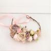Flower Crown Bridal Wedding Hair Piece Floral Bridesmaid Hair Wreath Rustic Floral Headpiece for Women Flower Hair Crown for Flower Girls Party Hair Accessories Fake Flowers Blush Pink Dusty Purple view 2