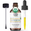 Organic Cuticle & Nail Oil - Repair, Revitalize & Hydrate Cuticles and Nails - Organic Spa Treatment - For Stronger Healthier Nails and Cuticles - 1 Fl Oz Glass Bottle with Nail Brush and Dropper view 1