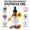 Organic Cuticle & Nail Oil - Repair, Revitalize & Hydrate Cuticles and Nails - Organic Spa Treatment - For Stronger Healthier Nails and Cuticles - 1 Fl Oz Glass Bottle with Nail Brush and Dropper view 2