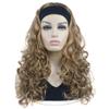 Wjnvfioo Long Brown Highlights Curly Band Wig 15 Glonden 22inches view 1