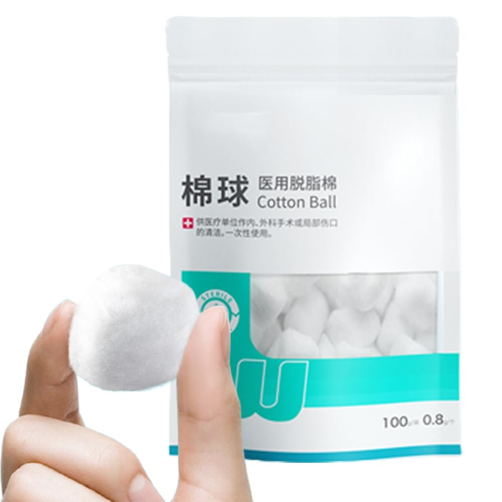 Disposable Large Cotton Balls, Medical Cotton Balls, Single Balls 0.8 Gram - 1Pack/100Gram