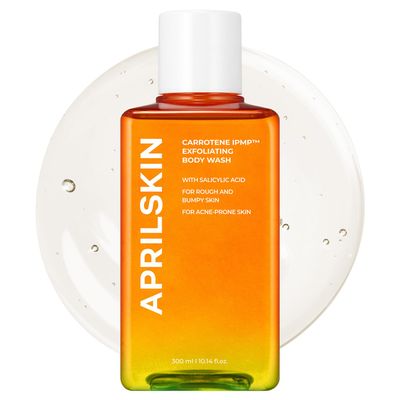 APRILSKIN Carrotene IPMP Exfoliating Body Wash | Salicylic Acid Body Wash Improve Rough & Bumpy Skin, Body Acne, Keratosis Pilaris with Niacinamide & Ceramides | Vegan & Cruelty-free | 10.14 fl.oz