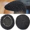 Afro Curl Toupee For Black Men 8X10 Hair System Replacement Full French Lace Kinky Curly Human Hair Unit African American Mens Wig Hair Unit Natural Afro Wavy (Afro Wavy 8mm, #1B Off Black) view 1