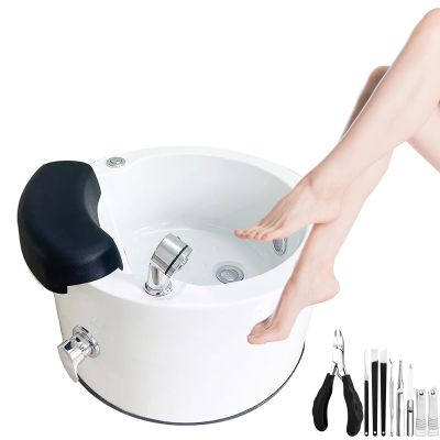 Acrylic Massage Footbath Salon Massage Equipment Round Footbath can Automatically Drain and Adjust Hot and Cold Water Massager Foot Soaking Bath Basin Feet with Massage Acupoint ( Color : Type b , Siz