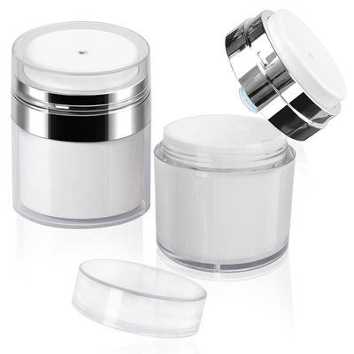 2Pack 30ml Airless Pump Jar - 1.0 Oz Moisturizer Pump Dispenser, Travel Lotion Container Vacuum Bottle for Skincare, Thick Moisturizer