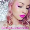 Go Ho Hot Pink Face Body Glitter Gel,Singer Concerts Hot Pink Face Paint Makeup,Holographic Chunky Sequins Glitters for Eye Lip Hair Nails,Festival Rave Accessories,52g view 3