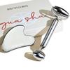 Rena Chris Gua Sha and Face Roller Set: Anti-Breakage Stainless Steel Roller for Long-Lasting Use, Jawline Sculpting and Puffiness Reducing, Gua Sha Facial Tools for Self Care Gift (Silver) view 1