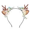 MAGICLULU 1pc Deer Hair Bands Festival Head Hoop Reindeer headband with Flowers Xmas Hair Bands Headpiece for Women view 1