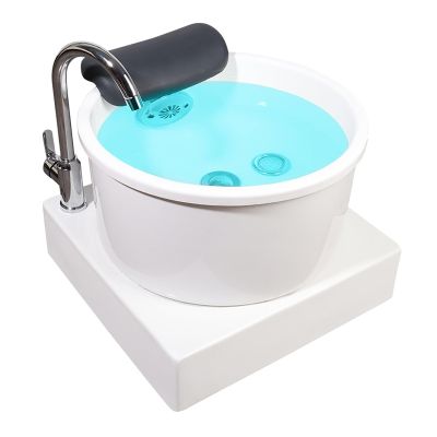 BAYTEWJX Round Footbath Footbath Barrel Colorful Lamp Footbath Adjustable Temperature Salon Spa Foot Bath Pedicure Chair Stress Relief for Fatigue and Tired Feet Foot Massager Spa.