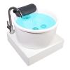 BAYTEWJX Round Footbath Footbath Barrel Colorful Lamp Footbath Adjustable Temperature Salon Spa Foot Bath Pedicure Chair Stress Relief for Fatigue and Tired Feet Foot Massager Spa. view 1