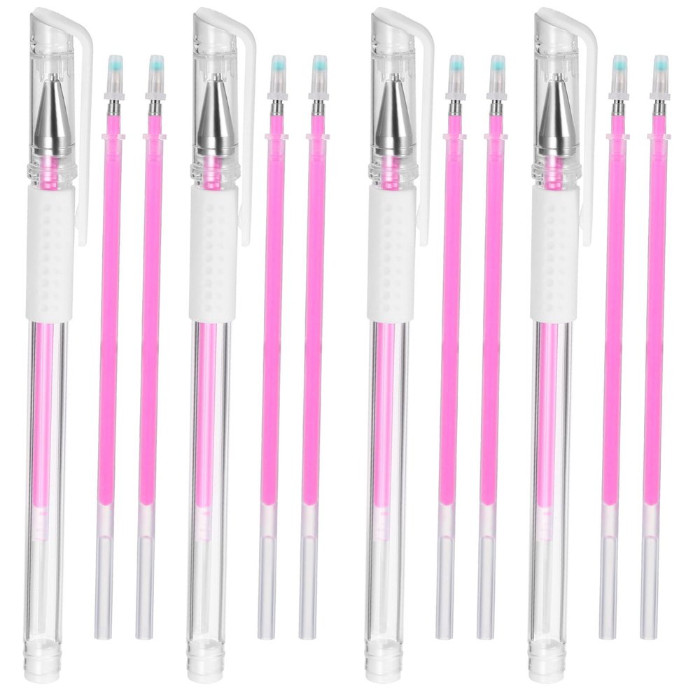 Beaupretty Eyebrow Pen Pink Brow Mapping Pen with Fine Tip for Precise Eyebrow Makeup Positioning and Marking 4 Pens with 8 Refills for Professional Use