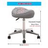 NUNETH Saddle Office Chair Adjustable Height 36-50 Cm, Dental Hygienist Artists Saddle Rolling Stool, Metal Salon Saddle Seat with 360 Swivel PU Wheel (Color : Light Gray) view 2