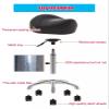 NUNETH Saddle Office Chair Adjustable Height 36-50 Cm, Dental Hygienist Artists Saddle Rolling Stool, Metal Salon Saddle Seat with 360 Swivel PU Wheel (Color : Light Gray) view 4