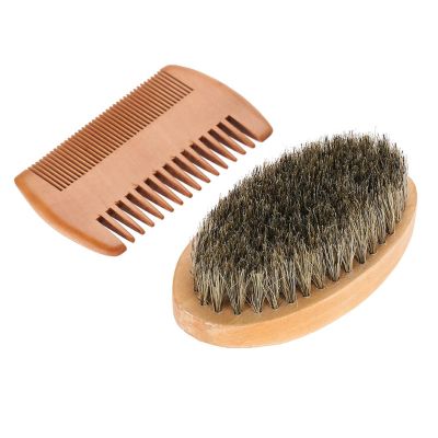 Beard Brush Kit, Chazcool Beard Grooming Kit Mustache Oval Brush and Hair Mustache Shaving Brush Facial Hair Brush