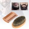 Beard Brush Kit, Chazcool Beard Grooming Kit Mustache Oval Brush and Hair Mustache Shaving Brush Facial Hair Brush view 2