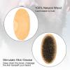 Beard Brush Kit, Chazcool Beard Grooming Kit Mustache Oval Brush and Hair Mustache Shaving Brush Facial Hair Brush view 4