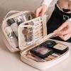 HACLEN Large Make Up Bags for Women, Vanity Bag Travel Large Toiletry Bag Waterproof Cosmetic Bag Portable Makeup Organiser Bag,Pink view 2