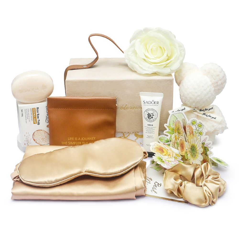 SAGEBIO Blossom Delight Spa Gift Set - Hand Cream, Soap, Accessories, and More Cherished Moments Gift Set Perfect for Thoughtful Gifting