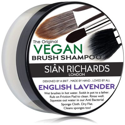SIN RICHARDS London Vegan English Lavender Brush Shampoo Solid Makeup Brush & Sponge Cleaner, Vegan Makeup Brush Cleanser, 2oz