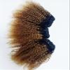 Mongolian Afro Kinky Curly Bundles Ombre Human Hair Bundles 14 16 18 Inches T1B/30 Brown 4B 4C Afro Kinky Bulk Human Hair Virgin Hair Curly Weave Bundles for Black Women Weave Weft view 2