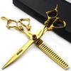 6 inch /7 inch salon professional salon scissors salon hairdresser hair cutting hairstyle pruning tools Japan 440c high hardness stainless steel golden (7 inch 2pc-B) view 1