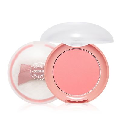 ETUDE Lovely Cookie face powder blush - Sweet Coral Candy 4g | Glowing & Natural Powder Blush with Long-Lasting Sebum Control | Easy Application | Korean Makeup, Kbeauty, Perfect for Gift