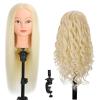 ZOMOI 26"-28"Mannequin Head with 80% Real Hair,Cosmetology Mannequin Trainning Head Hairdresser Pratice Doll Head for Hair Styling with Free Clamp Holder(#613 Light Blonde) view 1