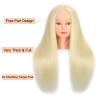 ZOMOI 26"-28"Mannequin Head with 80% Real Hair,Cosmetology Mannequin Trainning Head Hairdresser Pratice Doll Head for Hair Styling with Free Clamp Holder(#613 Light Blonde) view 2