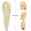 ZOMOI 26"-28"Mannequin Head with 80% Real Hair,Cosmetology Mannequin Trainning Head Hairdresser Pratice Doll Head for Hair Styling with Free Clamp Holder(#613 Light Blonde) view 3