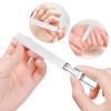 2 Pcs Stainless Steel Nail File Double Sided Nail File with Anti-Slip Handle and Leather Case Reusable Manicure Filer for Women Men view 3