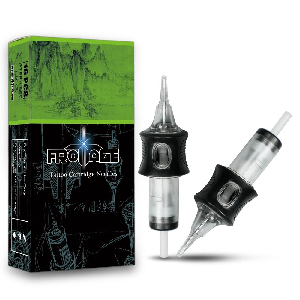 FROTTAGE 16PCS Extreme Tattoo Cartridge Needles 5RL Round Liner Standard, Dragoart Professional Tattoo Needles Cartridge Tattoo Supplies for Tattoo Machine Tattoo Pen (1205RL)