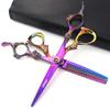 5.5/6 /7 Inch Purple Dragon Knight Professional Japanese Hair Scissors Barber Scissors Set (6 inch 2pc-A) view 1