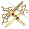 5.5/6 /7 Inch Purple Dragon Knight Professional Japanese Hair Scissors Barber Scissors Set (7 inch 3pc-B) view 1