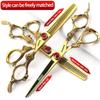 5.5/6 /7 Inch Purple Dragon Knight Professional Japanese Hair Scissors Barber Scissors Set (6 inch 3pc-B) view 2