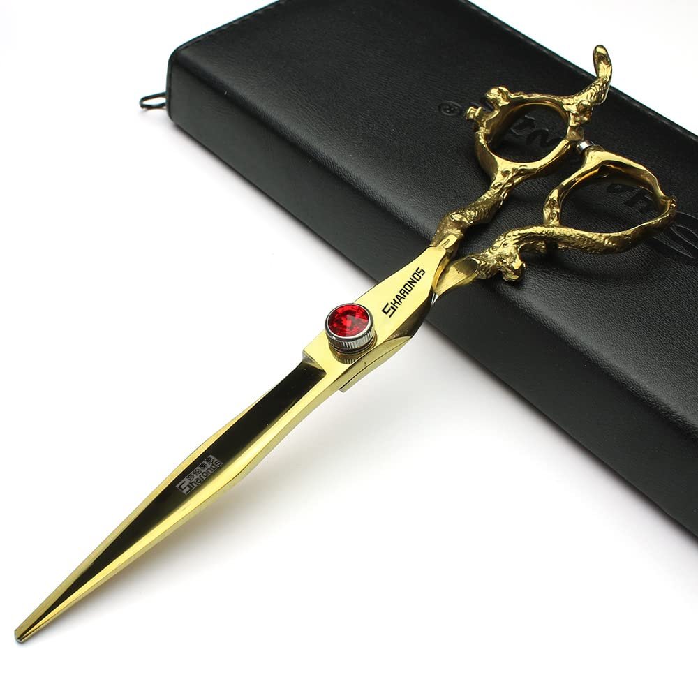 5.5/6 /7 Inch Purple Dragon Knight Professional Japanese Hair Scissors Barber Scissors Set (7 inch Cutting)