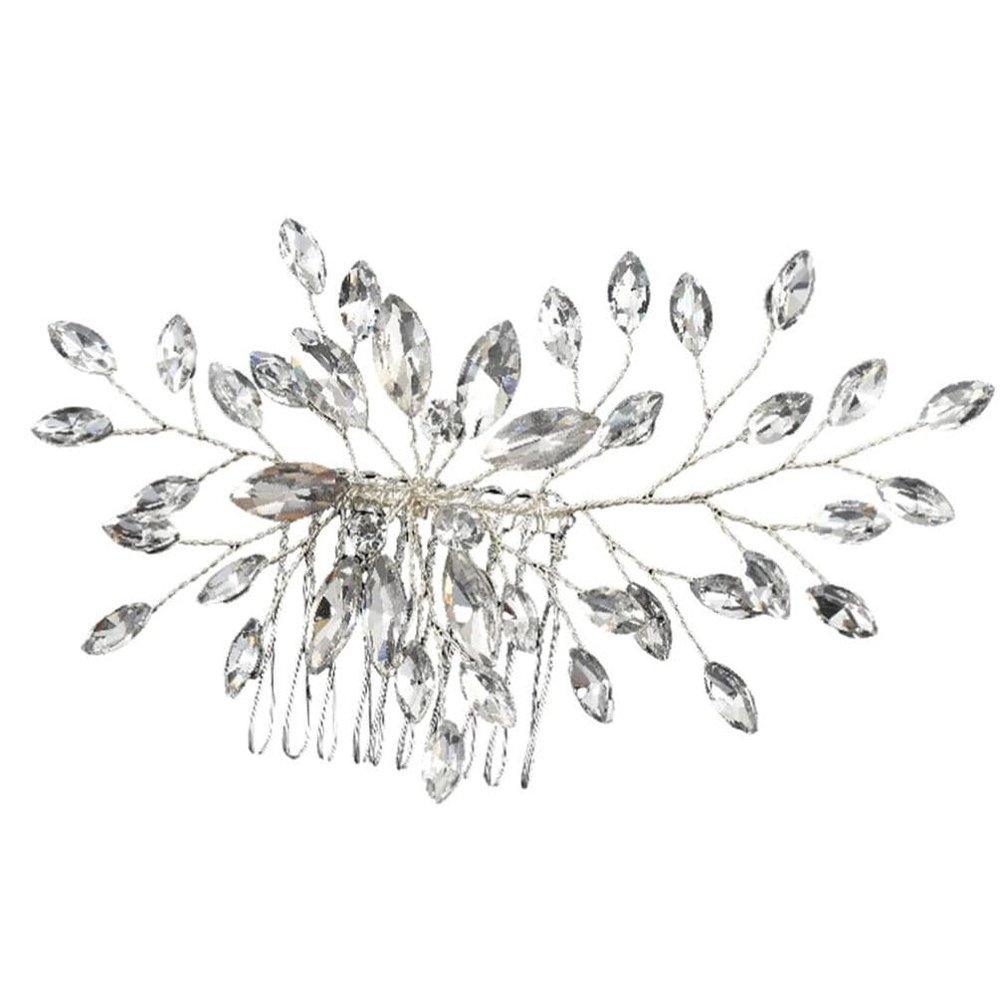 Beavorty Rhinestone Hair Comb for Women Lightweight Wedding Headpiece for Bride Bridesmaids Elegant Hair Styling Accessory for Prom Engagement and Special Occasions