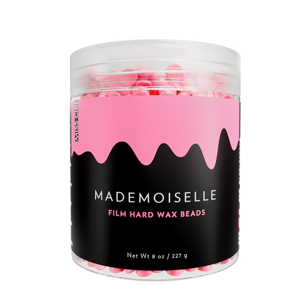 Miss Cire Pink Hard Wax Beads - Painless Hair Removal Peel-Off Wax - No Strips Needed - Low Melting Point - Creamy Texture - For Face and Body - Mademoiselle - For Sensitive Skin - 8oz