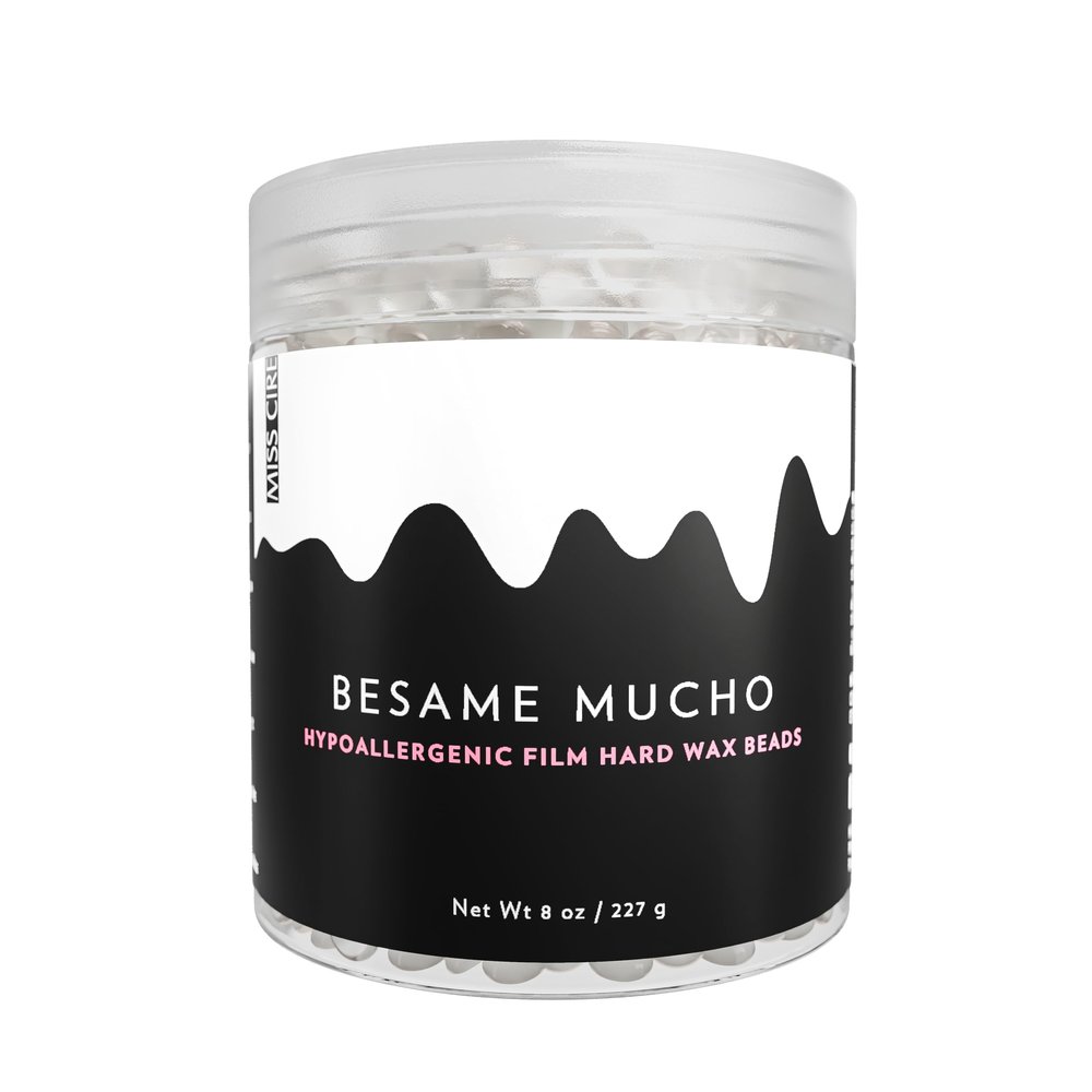 Miss Cire Clear Hypoallergenic Vegan Hard Wax Beads - Painless Hair Removal Peel-Off Wax - No Strips Needed - Low Melting Point - For Face and Body - Besame Mucho - For Sensitive Skin - 8oz