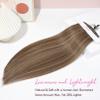 REECHO Hair Extensions, 11PCS Clip in Hair Extensions 24" Long Straight hair extensions HE005 Natural Soft Synthetic Hairpieces for Women  Chocolate Brown with Highlights view 3