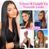 REECHO Hair Extensions, 11PCS Clip in Hair Extensions 24" Long Straight hair extensions HE005 Natural Soft Synthetic Hairpieces for Women  Chocolate Brown with Highlights view 4
