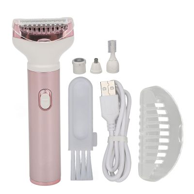 4 in 1 Hair Trimmer, Women Multi Functional Trimmer, Portable Painless Cordless Electric Hair Trimmer, Rechargeable Ladies Epilator for Eyebrow Beard Nose Body Hair