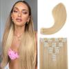 REECHO Hair Extensions, 11PCS Clip in Hair Extensions 24" Long Straight hair extensions HE005 Natural Soft Synthetic Hairpieces for Women  Golden Blonde with Highlights view 1