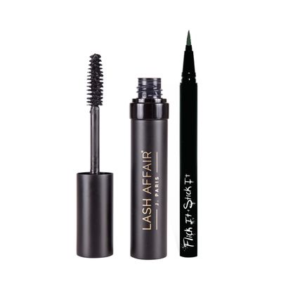 Lash Affair Black Liquid Eyeliner and Lash Mascara Eyelash Extensions Safe, Fine Felt Tip Liner Pen, Bottom Lash Mascara for False Lashes