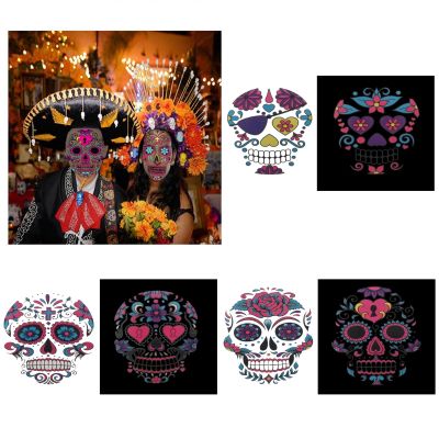 2023 New Halloween Prank Makeup Temporary Tattoo, 12PCS Double Color Glow Face Tattoo Sticker, Removable & Realistic Temporary Tattoo Kit, Masquerade Prank Makeup Props (A-6PCS)
