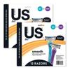 BIC Us. 5-Blade Unisex Disposable Razors For Men and Women, Lubrication Strip For a Smooth, Close Shave, 12-Count view 1