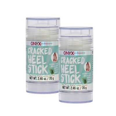 Onyx Professional Cracked Heel Repair Balm Stick, Tea Tree Eucalyptus Scent, 2 Pack - Dry Heels Dry Cracked Feet Treatment, Moisturizing Heel Balm Rolls On, No Mess Like Foot Cream or Foot Lotion