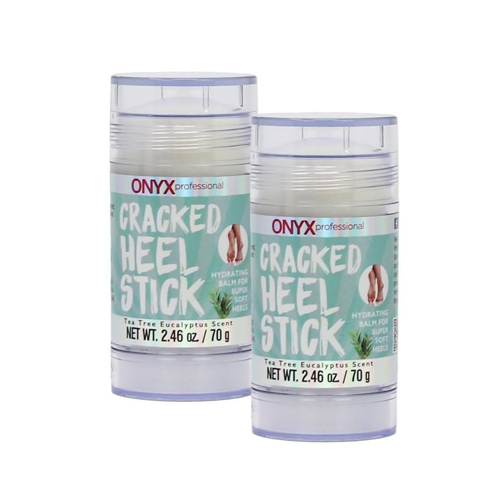 Onyx Professional Cracked Heel Repair Balm Stick, Tea Tree Eucalyptus Scent, 2 Pack - Dry Heels Dry Cracked Feet Treatment, Moisturizing Heel Balm Rolls On, No Mess Like Foot Cream or Foot Lotion